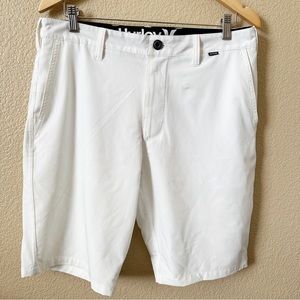 Hurley White Phantom Beach Surf Golf Shorts Size 32 Lightweight Spandex